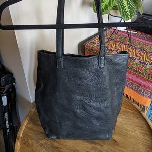Baggu black leather tote